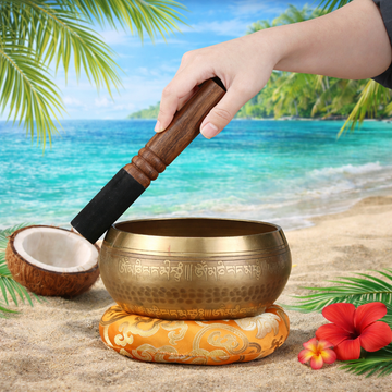 Tibetan Nepal Handmade Singing Bowls Set Buddha Mantra Design