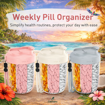 Supplement Storage Box Tablet Dispenser With 7 Different Vitamins